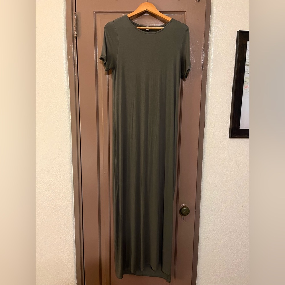 Pinkblush Olive Basic Side Slit Maternity Maxi Dr… - image 4